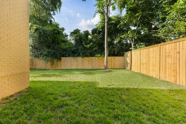 a view of backyard with green space