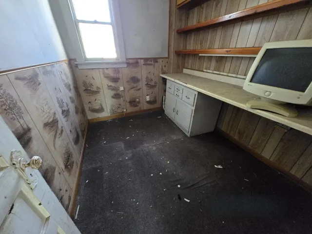 a close view of storage and utility room