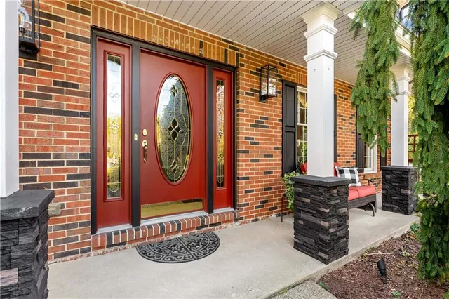 a front view of a house with entryway