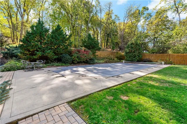 a view of backyard with green space