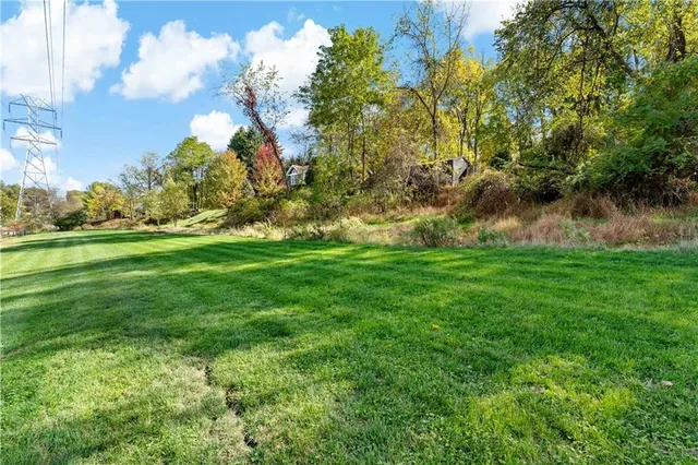 a backyard of a house with lots of green space