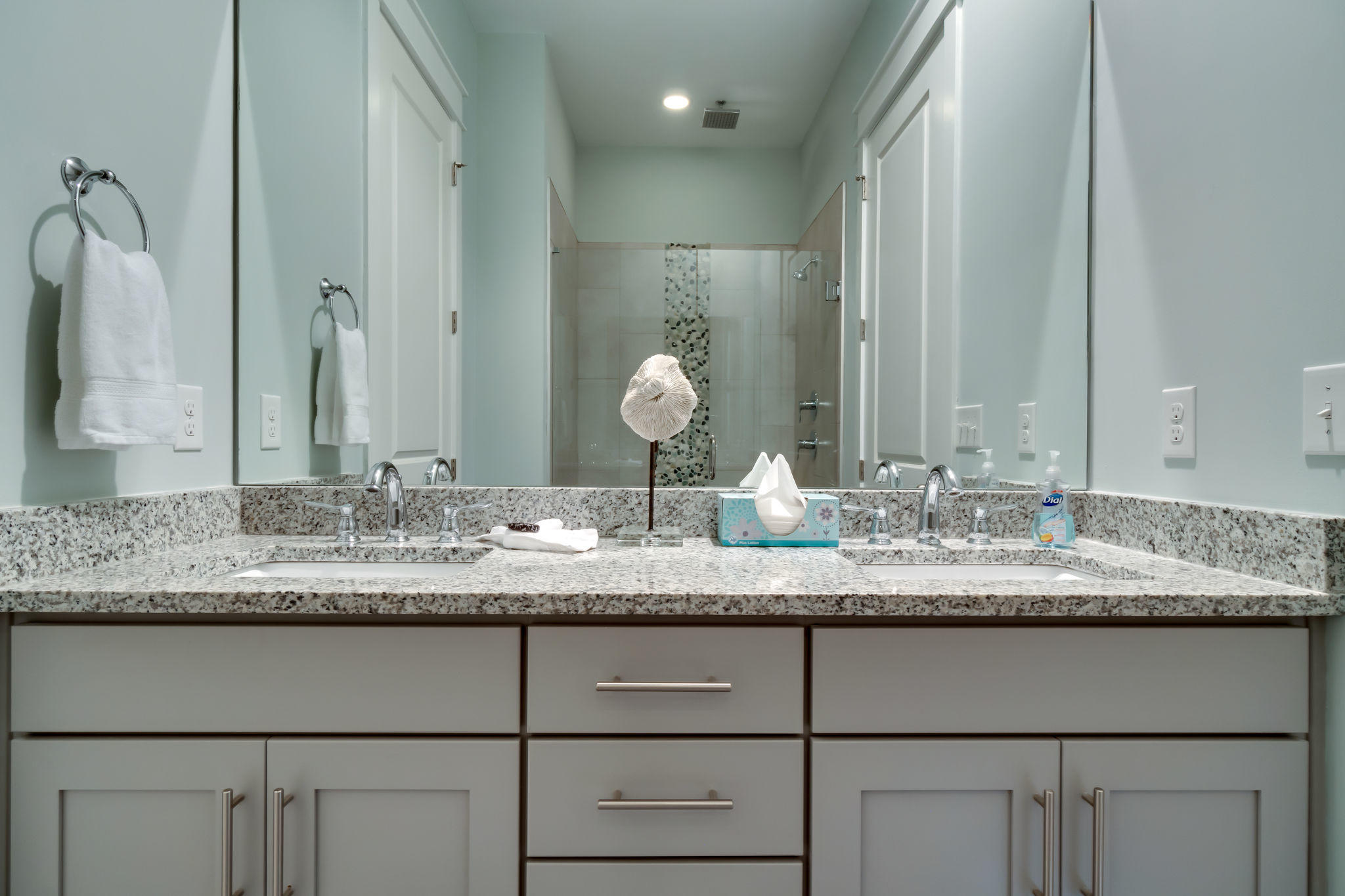 Lot 18 Beach View Dr Inlet Beach Inlet Beach, FL 32461 - Photo 19 of 41 a bathroom with a granite countertop sink and a mirror