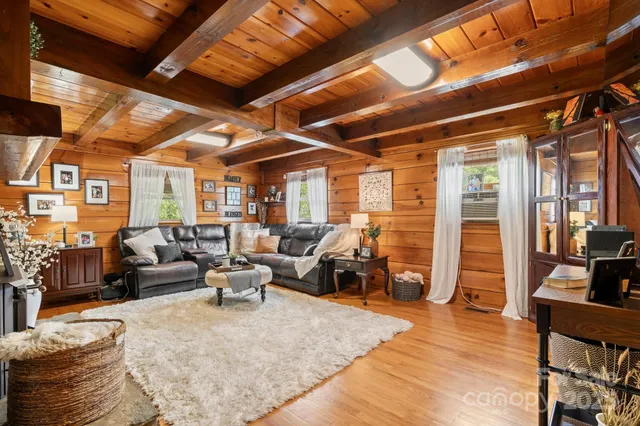 a living room with furniture