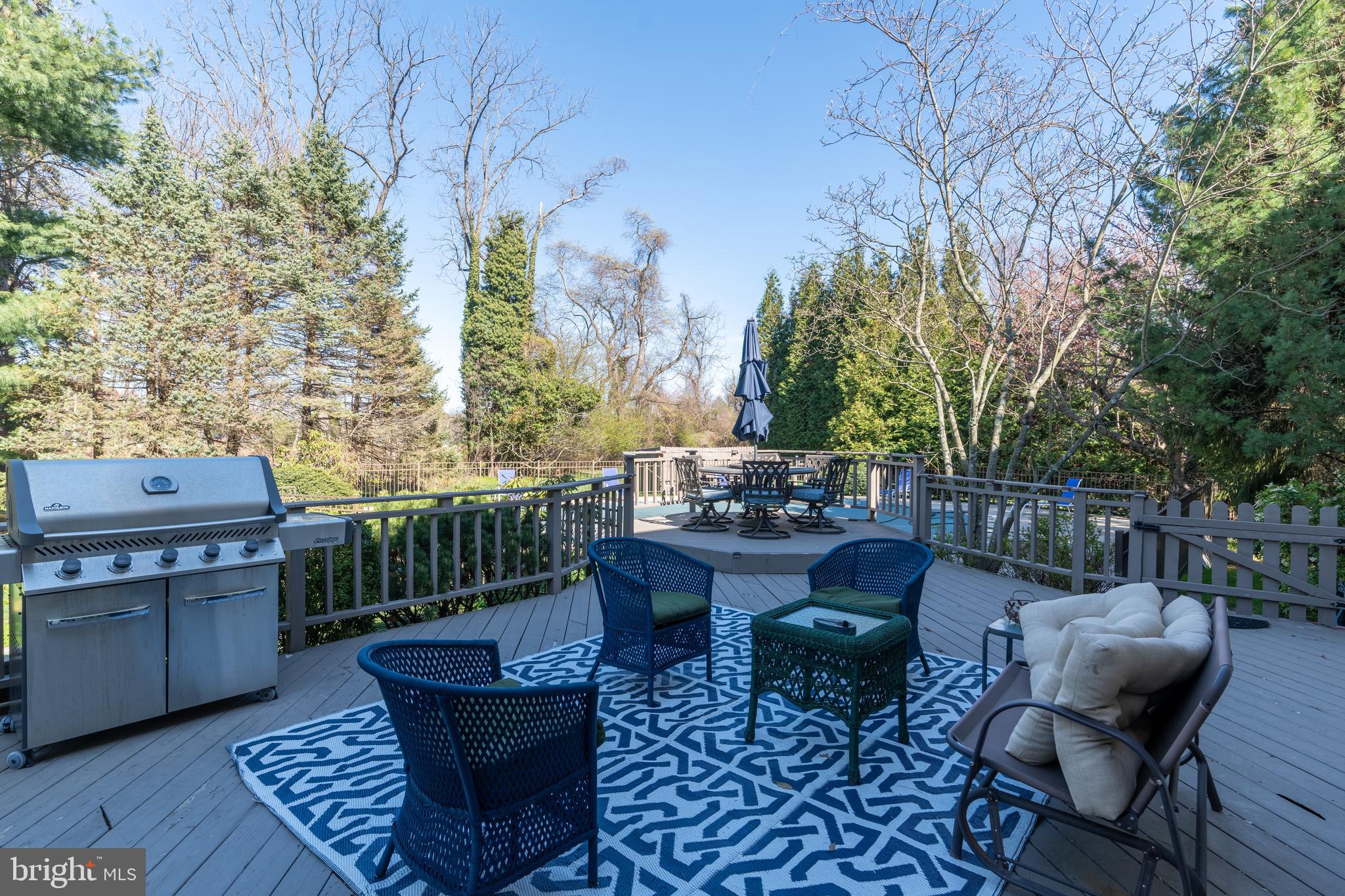 925 Morgan Road Jenkintown, PA 19046 - Photo 72 of 83 a view of balcony with wooden floor outdoor seating and barbeque oven