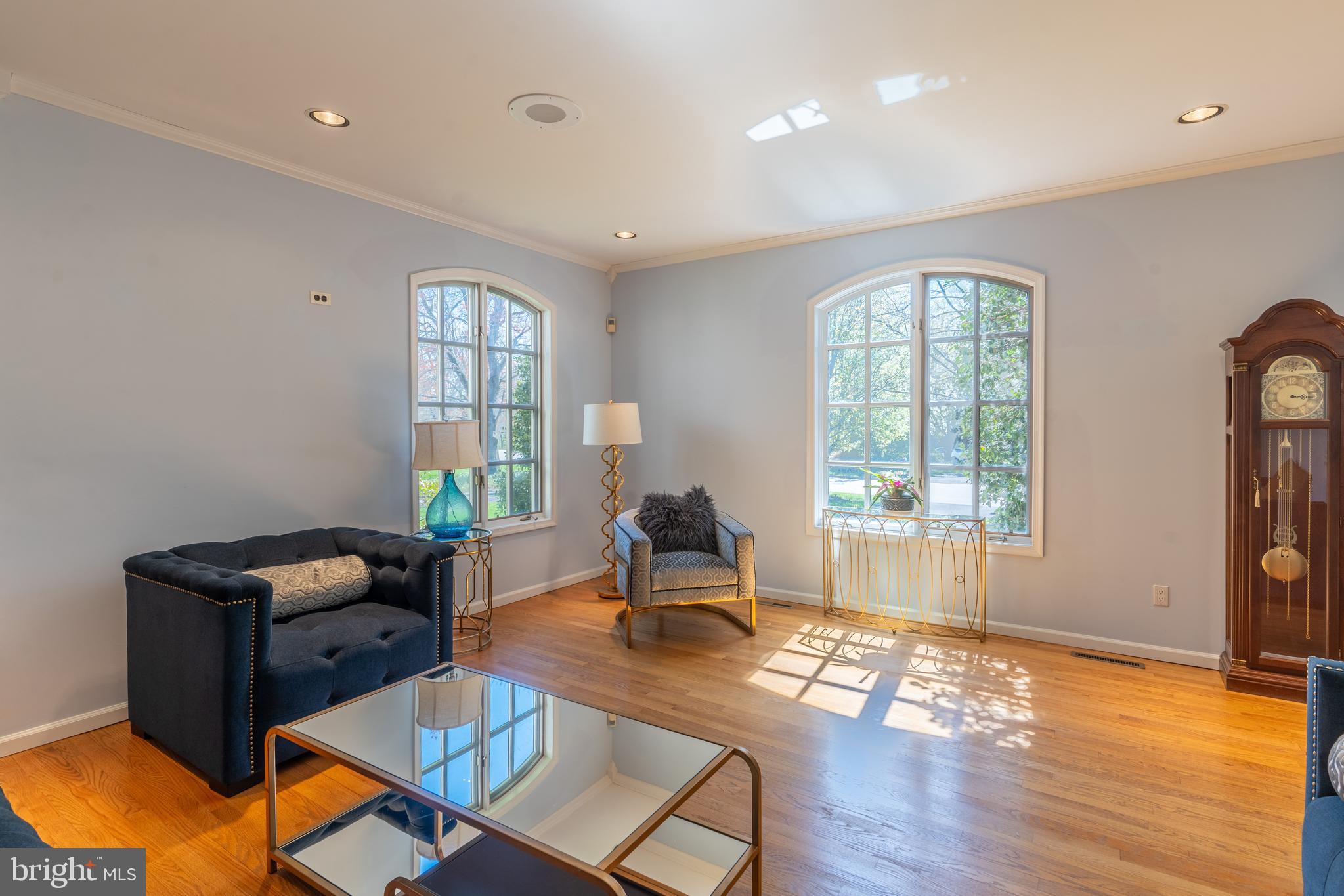 925 Morgan Road Jenkintown, PA 19046 - Photo 10 of 83 a living room with furniture and floor to ceiling windows
