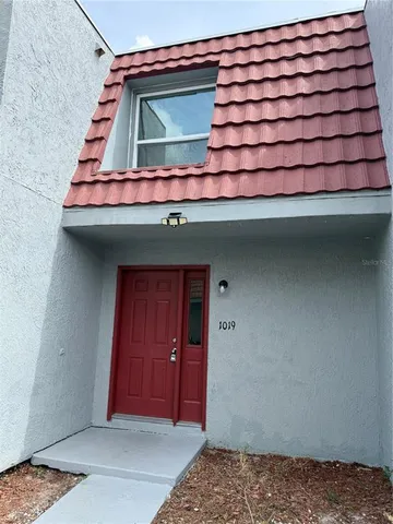 a view of a wooden door