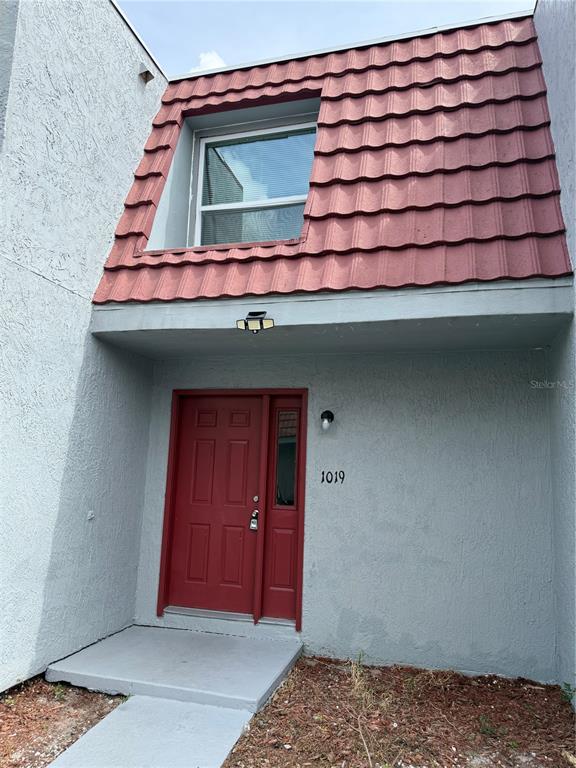 a view of a wooden door