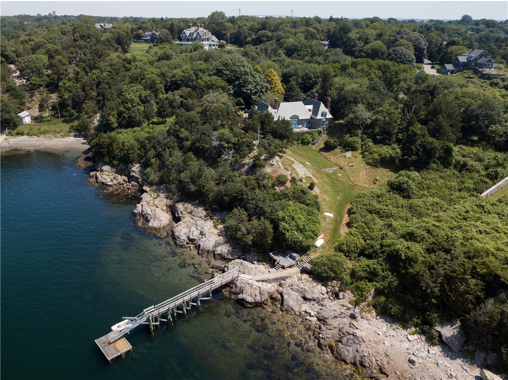 216 Highland Drive Jamestown, RI 02835 - Photo 13 of 39 Aerial view of the path from the house.