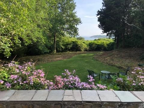 216 Highland Drive Jamestown, RI 02835 - Photo 33 of 39 View from Flagstones terrace, which is 26' x 18', with a lovely path to the dock!