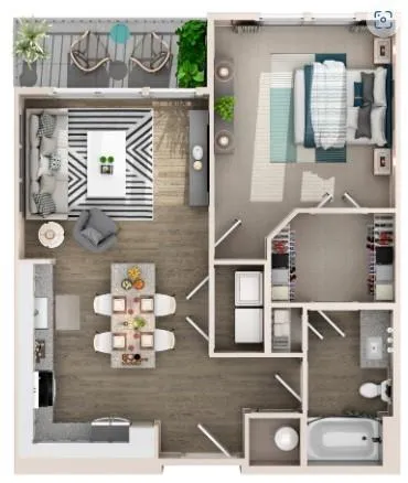 view of living room with furniture and wooden floor