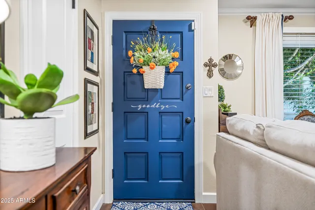a living room filled with furniture