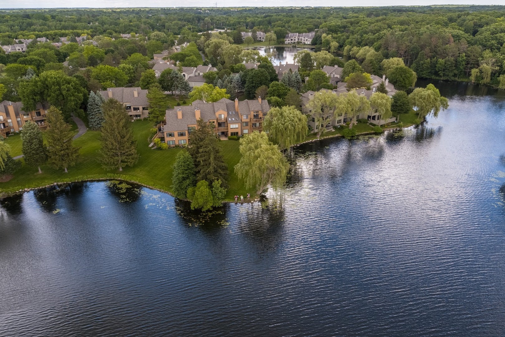 842 Oak Hill Road Lake Barrington, IL 60010 - Photo 33 of 36 an aerial view of a houses with a lake view