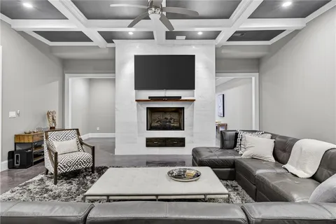 a view of a yard with an outdoor seating