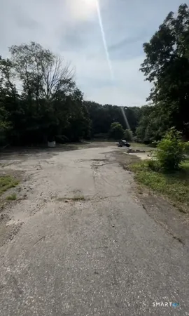 a view of dirt yard with a large tree