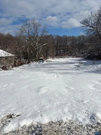 a view of a yard with a snow on the road