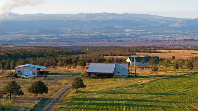 a view of a terrace with a mountain