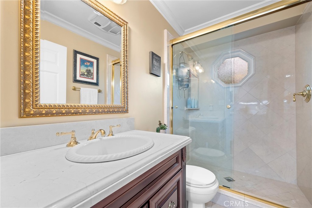 913 Sherlock Drive Burbank, CA 91501 - Photo 11 of 53 a bathroom with a sink a toilet and shower