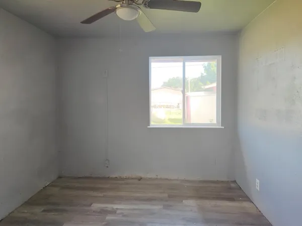 an empty room with a window