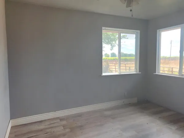 an empty room with a window