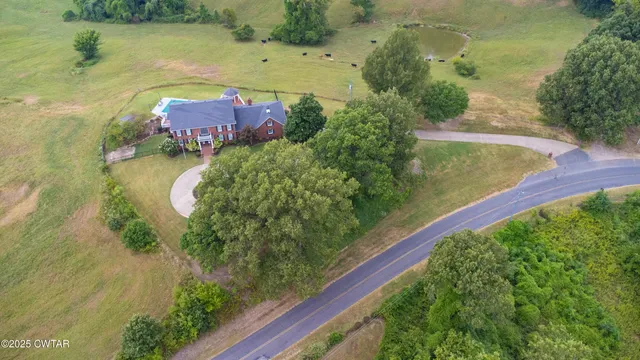 an aerial view of a house