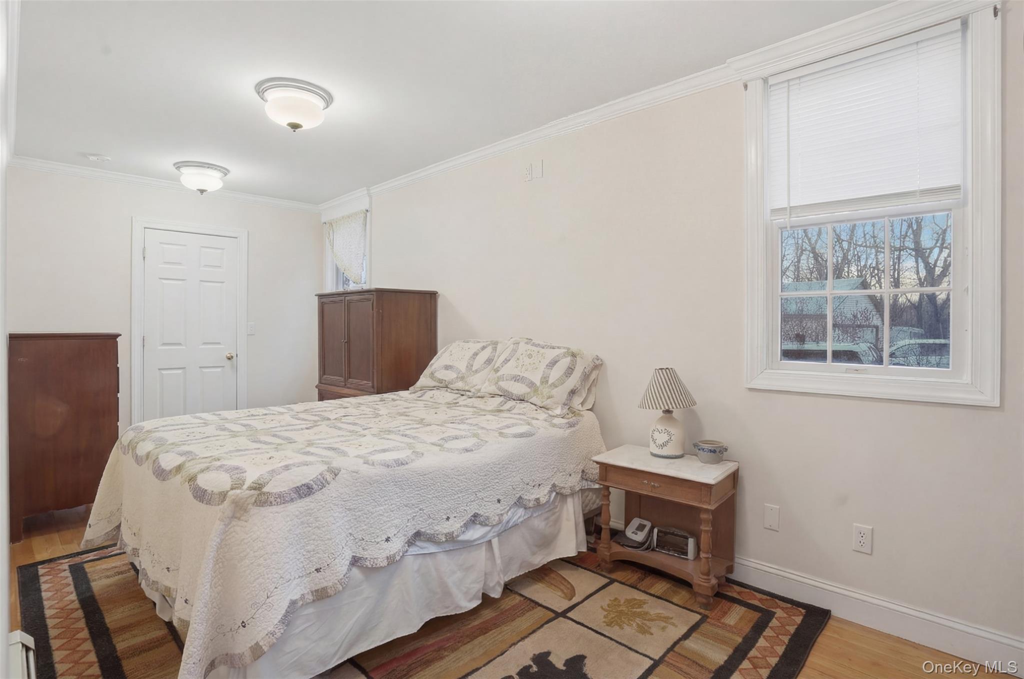 106 Newport Bridge Road, Unit 1 Warwick, NY 10990 - Photo 4 of 6 Bright room featuring light-toned walls, wood-finish flooring, white trim, and a white paneled door