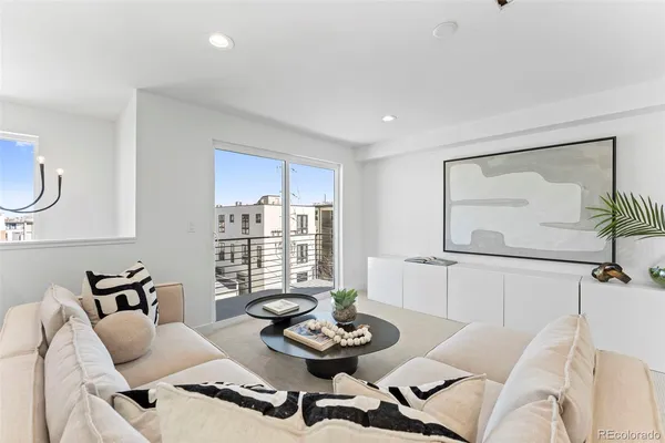 a view of a balcony with city view