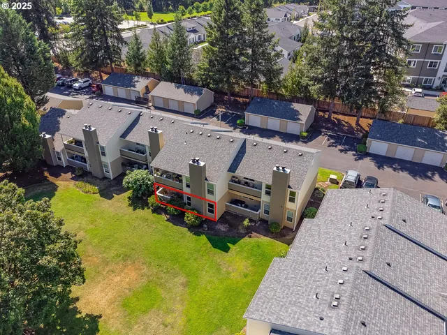 a view of a golf course with a trees