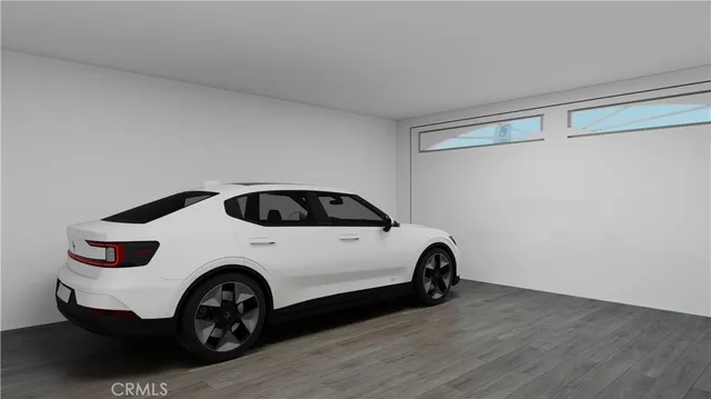 a view of car parked in garage