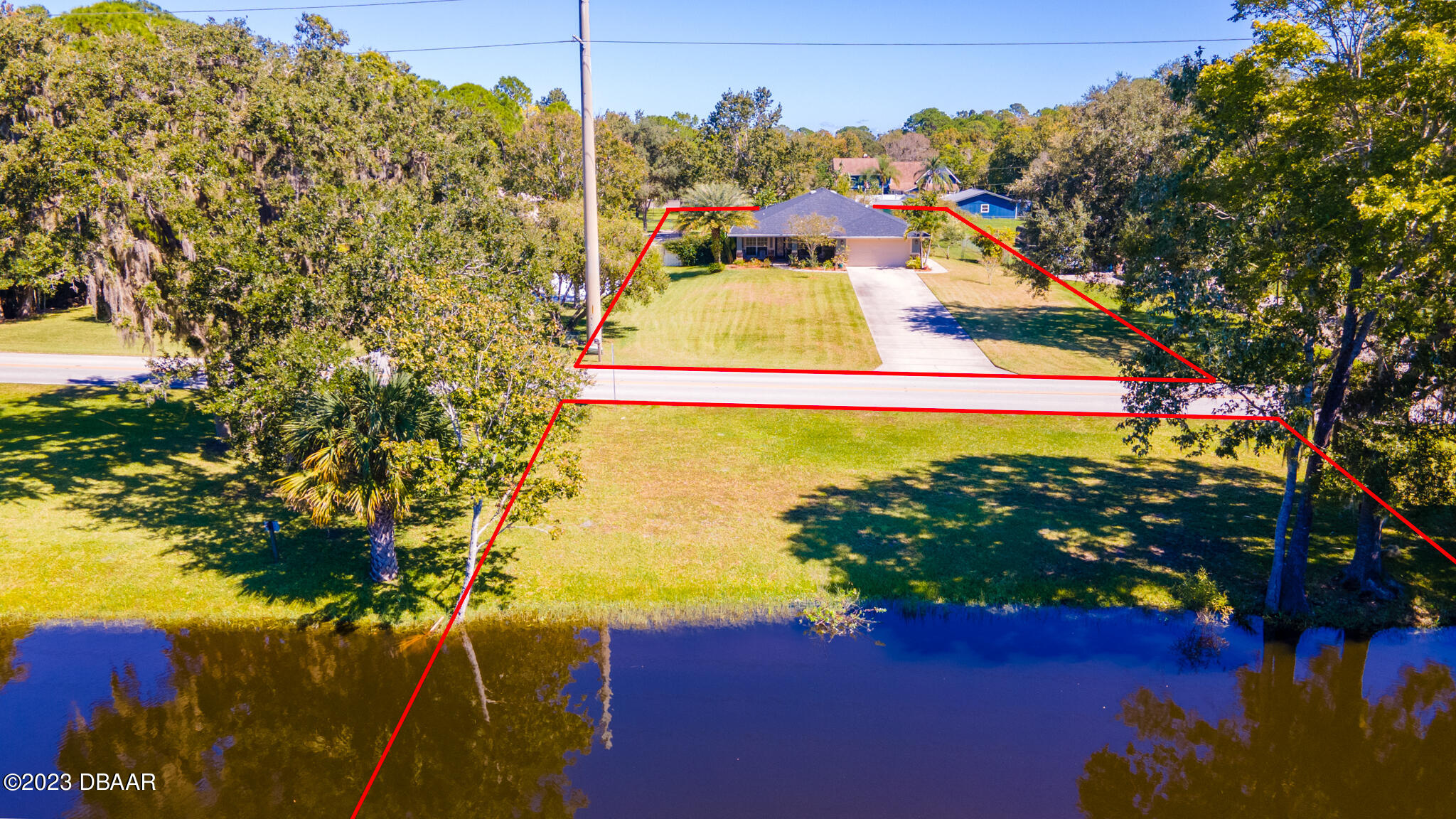 1815 Air Park Road Edgewater, FL 32132 - Photo 43 of 55 Drone with property lines