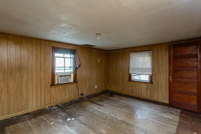 a view of a livingroom with a window