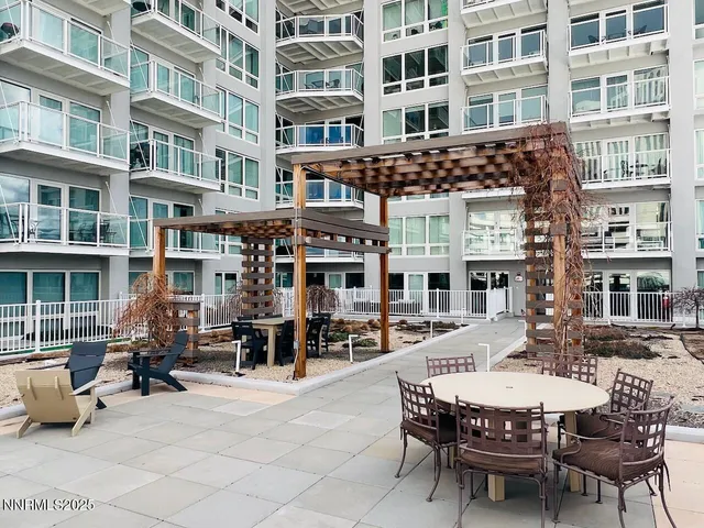 a view of tall buildings