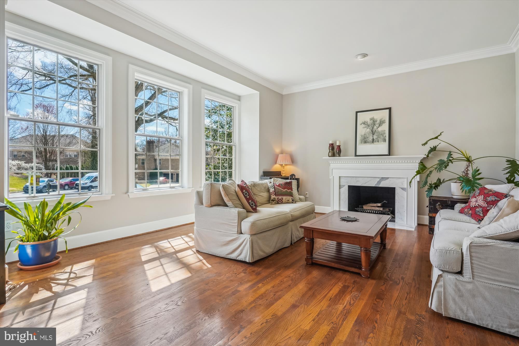 6100 Solitaire Way McLean, VA 22101 - Photo 5 of 60 Living room with wood burning fireplace