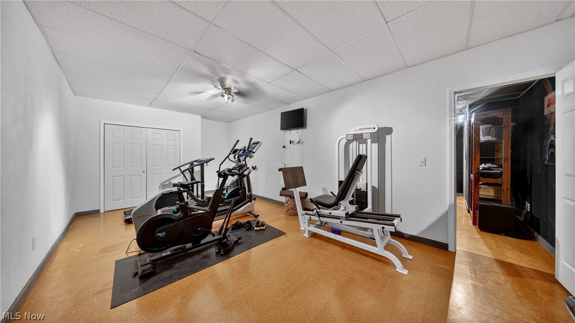 1693 Middleton Road Hudson, OH 44236 - Photo 27 of 48 Exercise area featuring a drop ceiling