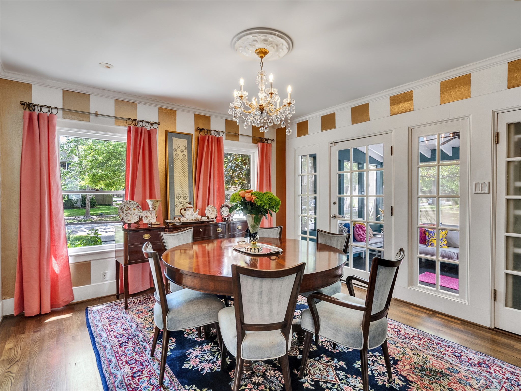 1836 Wroxton Road Houston, TX 77005 - Photo 5 of 42 Another view of the dining room that looks toward the front of the home and view of screened porch.