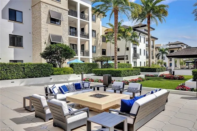 a view of a patio front of house