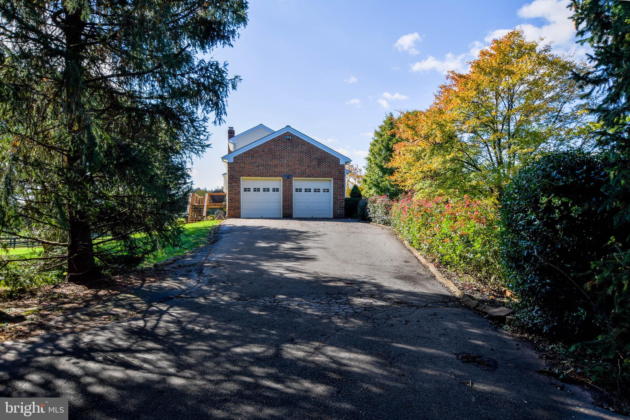 Side view of oversized garage