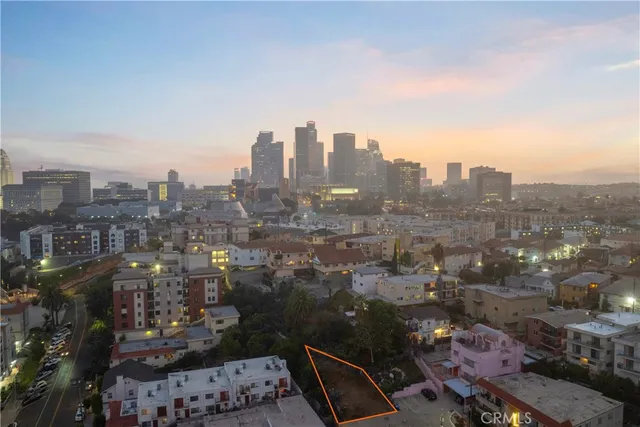 an aerial view of a city