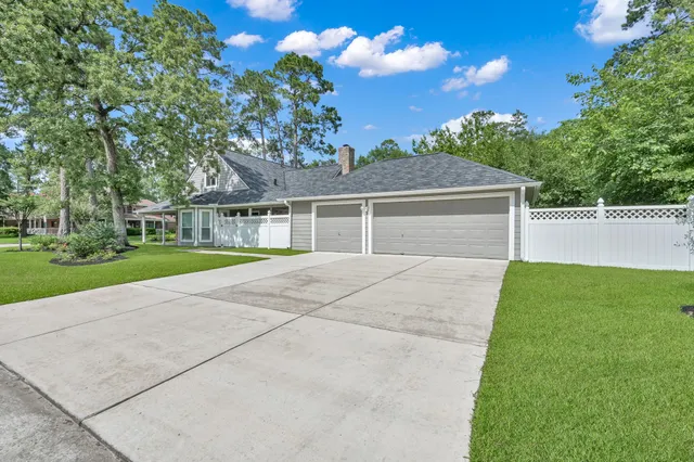 a house view with a garden space