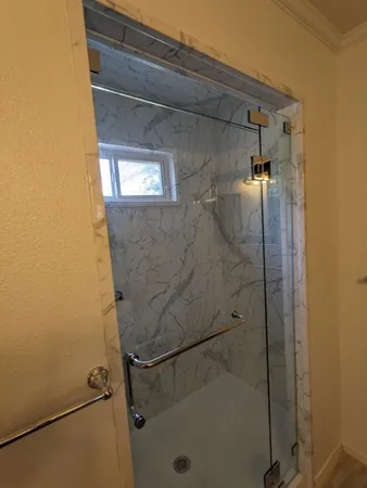 a bathroom with a shower
