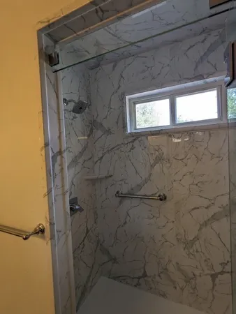 a bathroom with a shower
