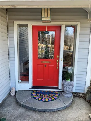 a view of a door of the house