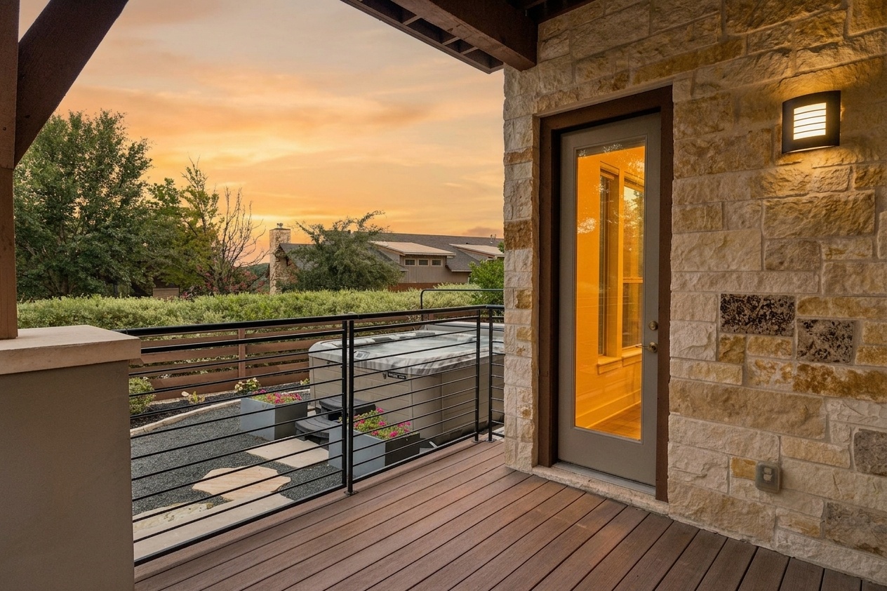 8110 Ranch Road 2222, Unit 68 Austin, TX 78730 - Photo 13 of 24 Unwind in the private spa on this expansive deck, enjoying picturesque sunset views.