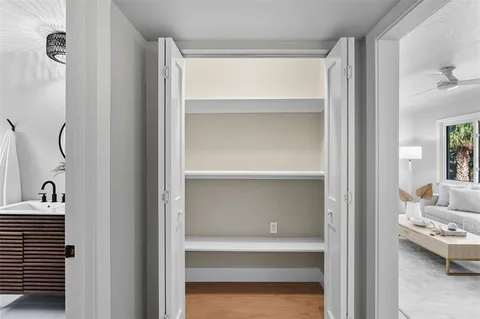 a view of bedroom and bathroom