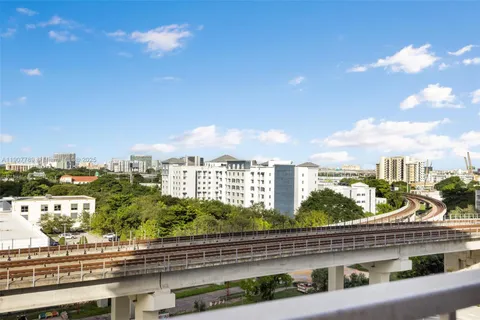 a view of a city from a balcony