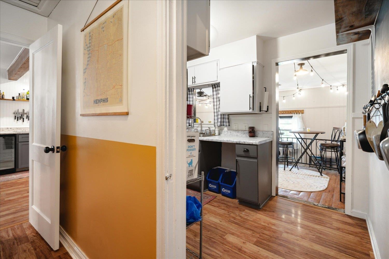 977 Waring Road Memphis, TN 38122 - Photo 27 of 32 Hallway with light hardwood / wood-style floors and wine cooler