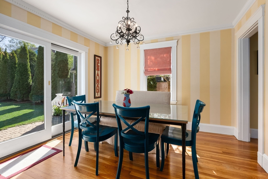 241 Weston Road Wellesley, MA 02482 - Photo 12 of 27 a view of a dining room with furniture window and wooden floor