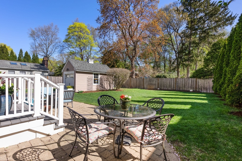 241 Weston Road Wellesley, MA 02482 - Photo 24 of 27 a view of yard with seating area and green space