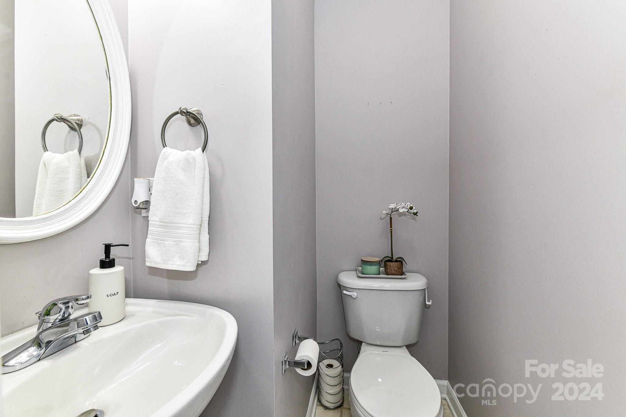 9665 Bailey Road Cornelius, NC 28031 - Photo 16 of 31 a bathroom with a toilet a sink and a mirror