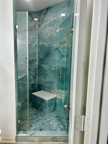 a bathroom with a shower