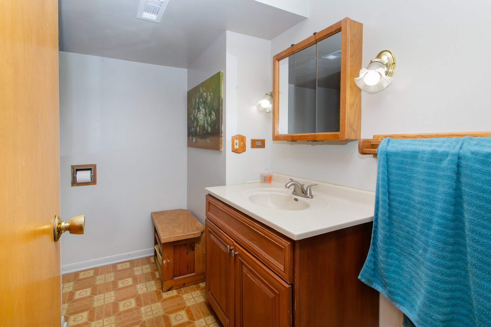683 Columbia Avenue Elgin, IL 60120 - Photo 23 of 29 a bathroom with a sink and a mirror